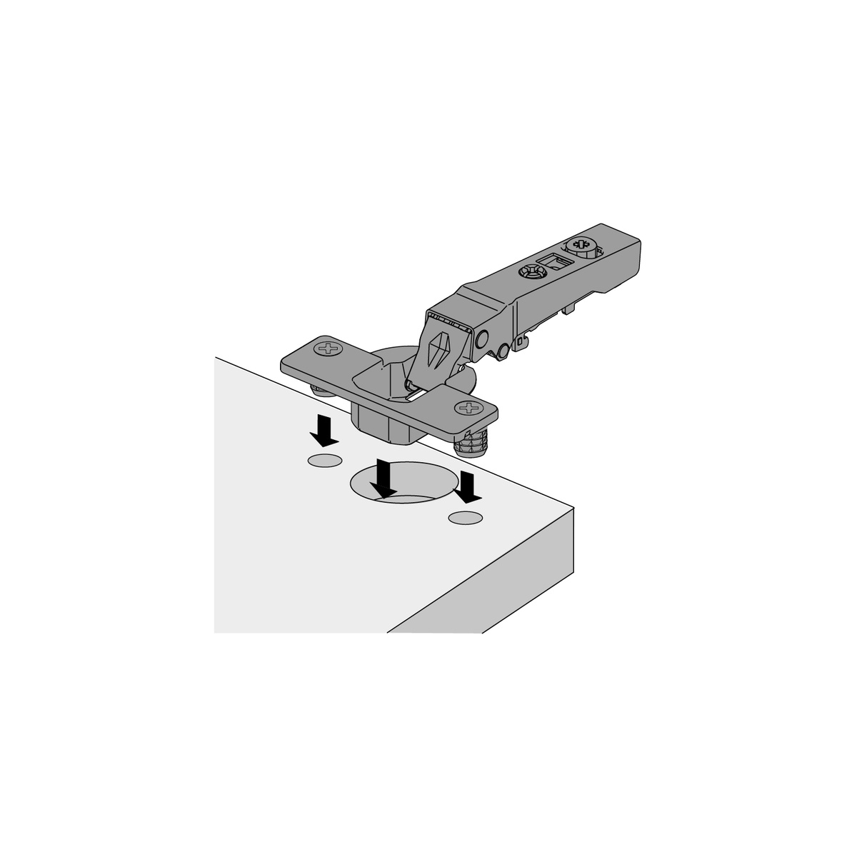 Novisys 105° hinge without self closing feature (Novisys 8878), nickel