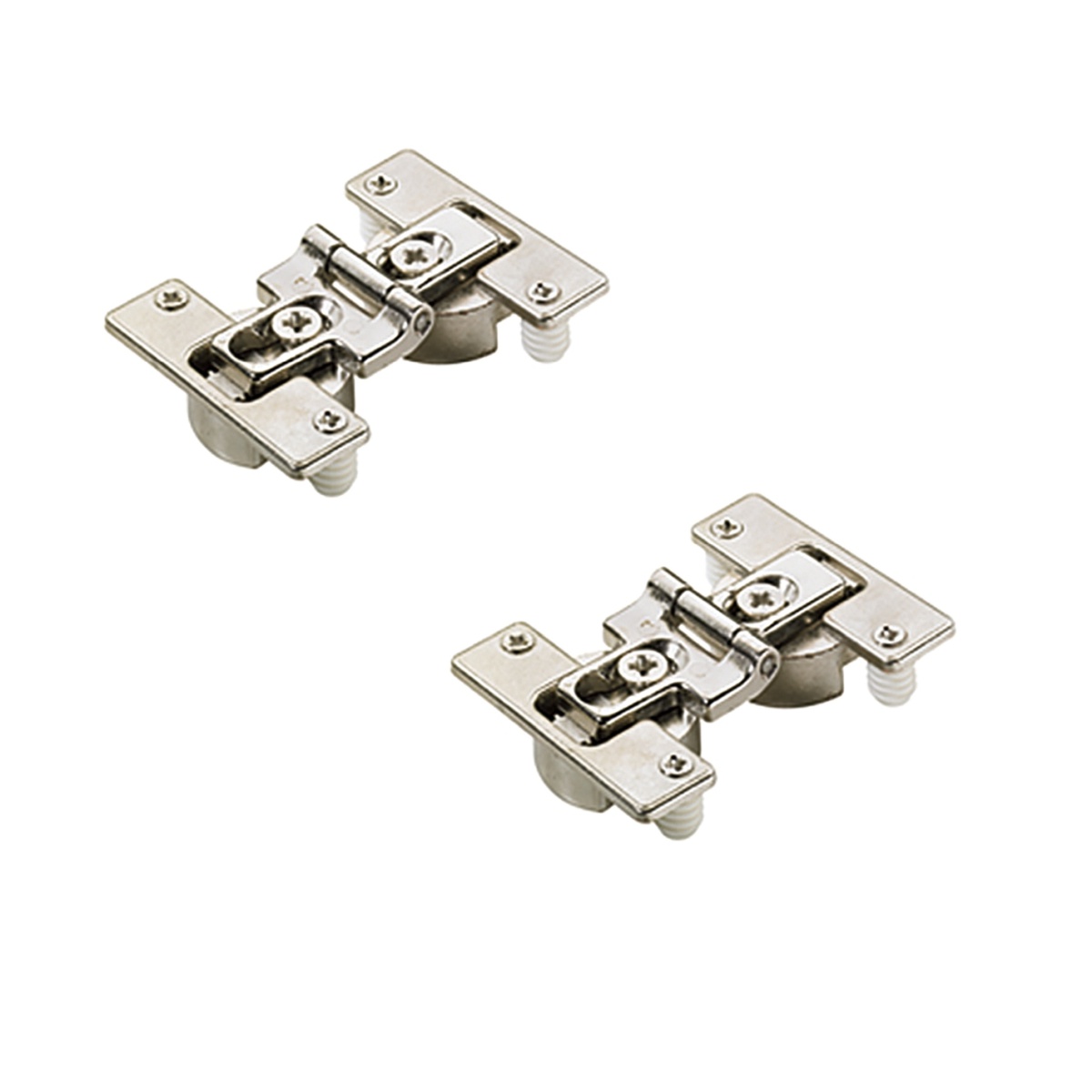 Centre hinge set with adjustable reveal and pivot point, for pressing
