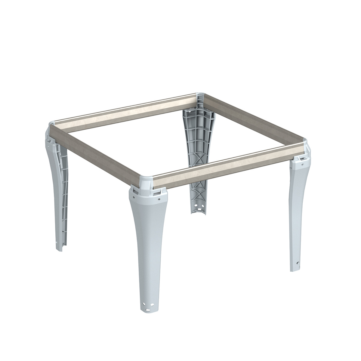 Slot in file cradle for desk pedestal, aluminium look, 350x244x350 mm