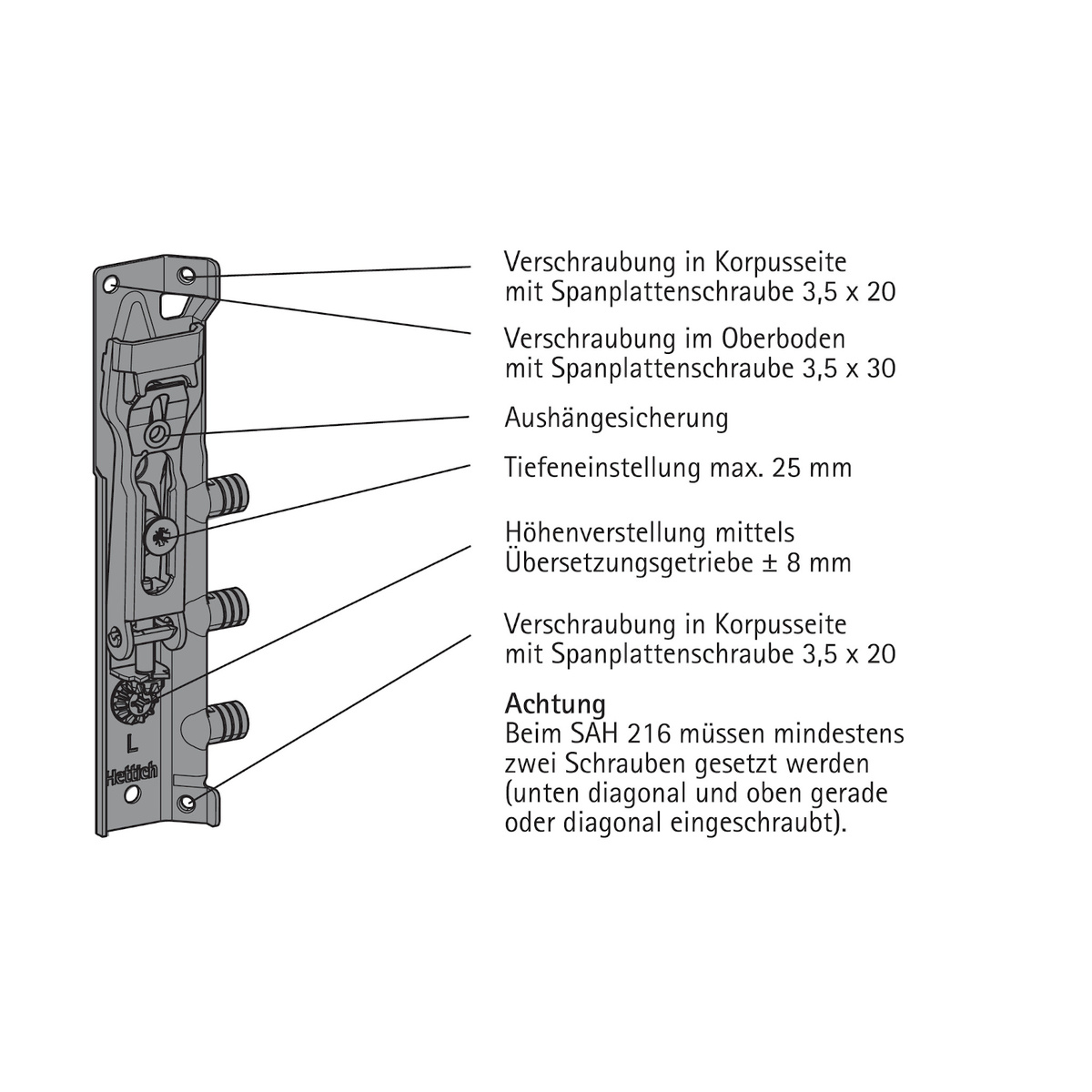 SAH 216 suspension bracket with lift off guard 9249370