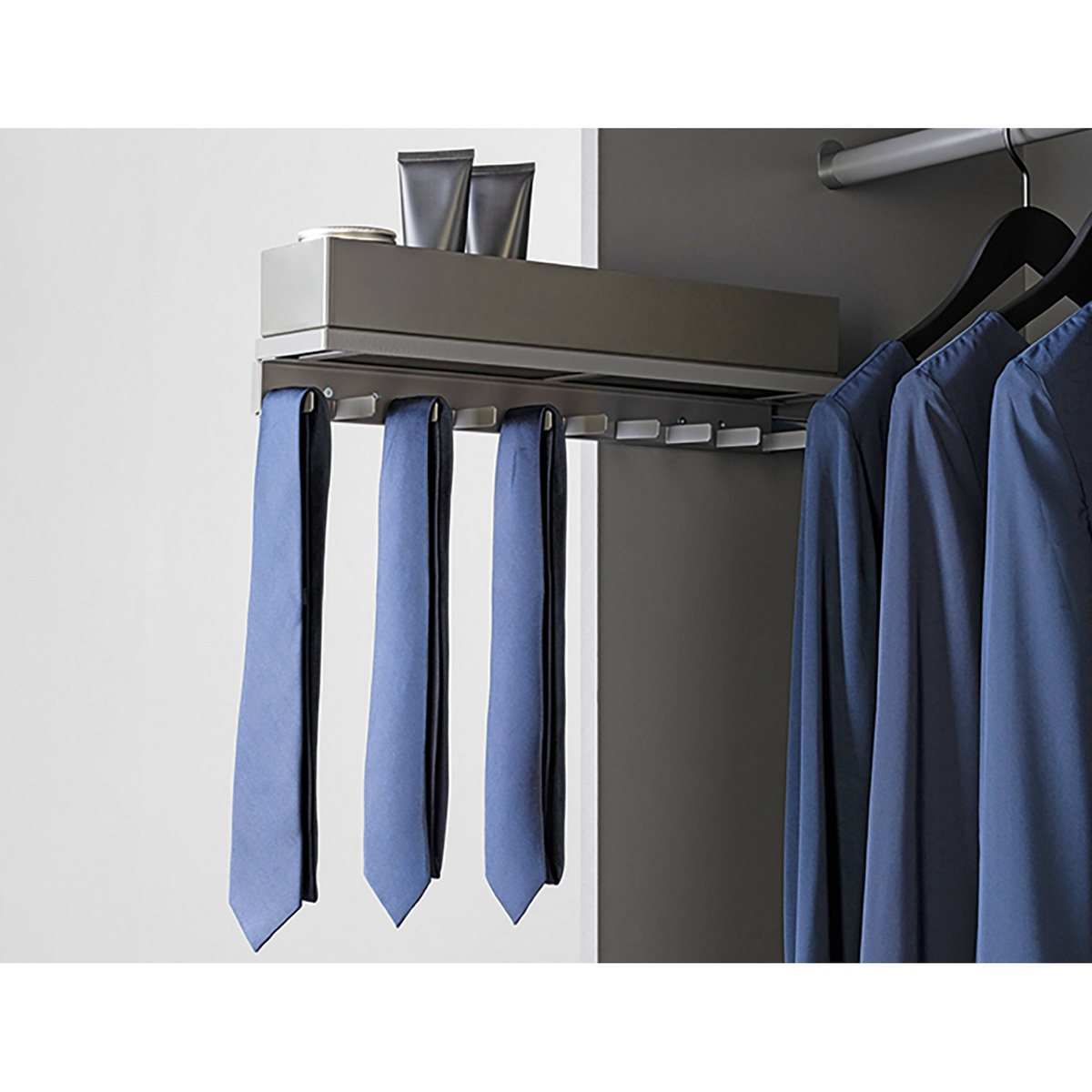 Telescopic tie rack anthracite 9279067 DE Hettich Site