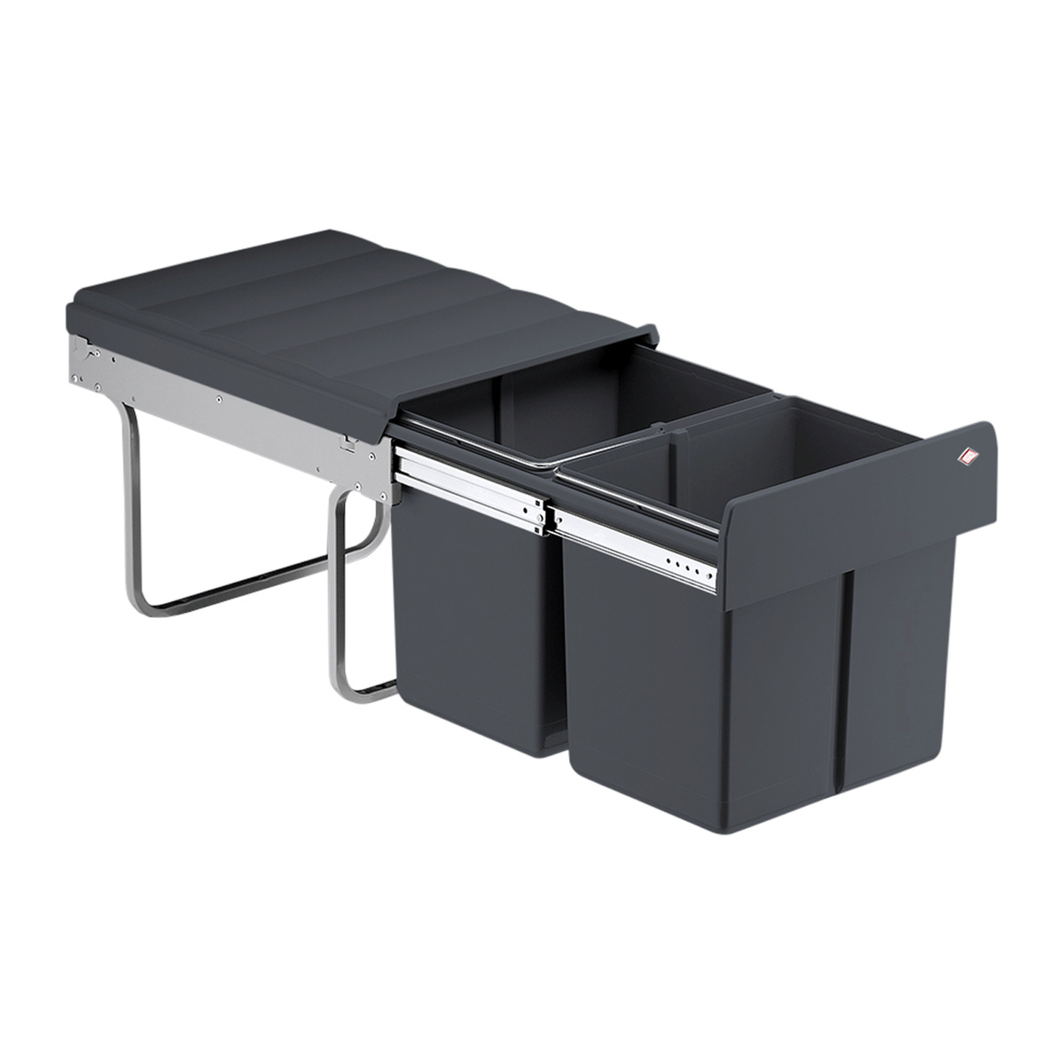 Bin.it Duo II 400 Builtin waste bins, 350 x 495, black 9298710