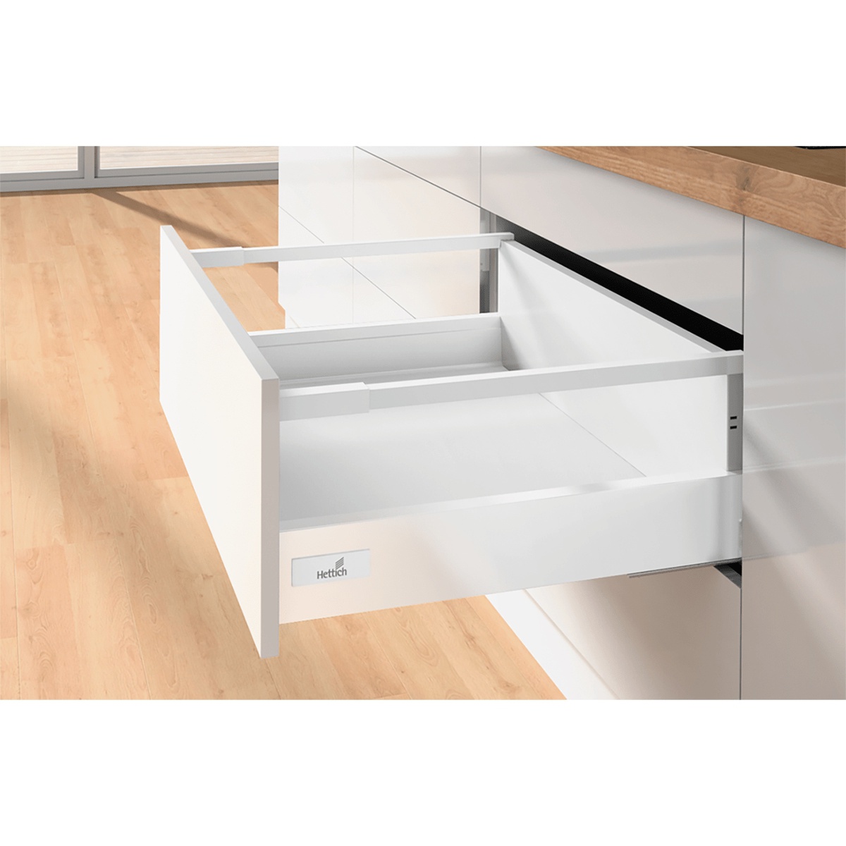 InnoTech Atira Potandpan drawer set with railing, 470 x 176, white