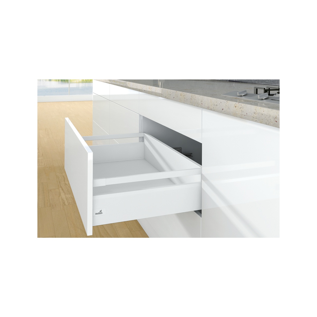 Potandpan drawer with railing, 186/126 mm, anthracite