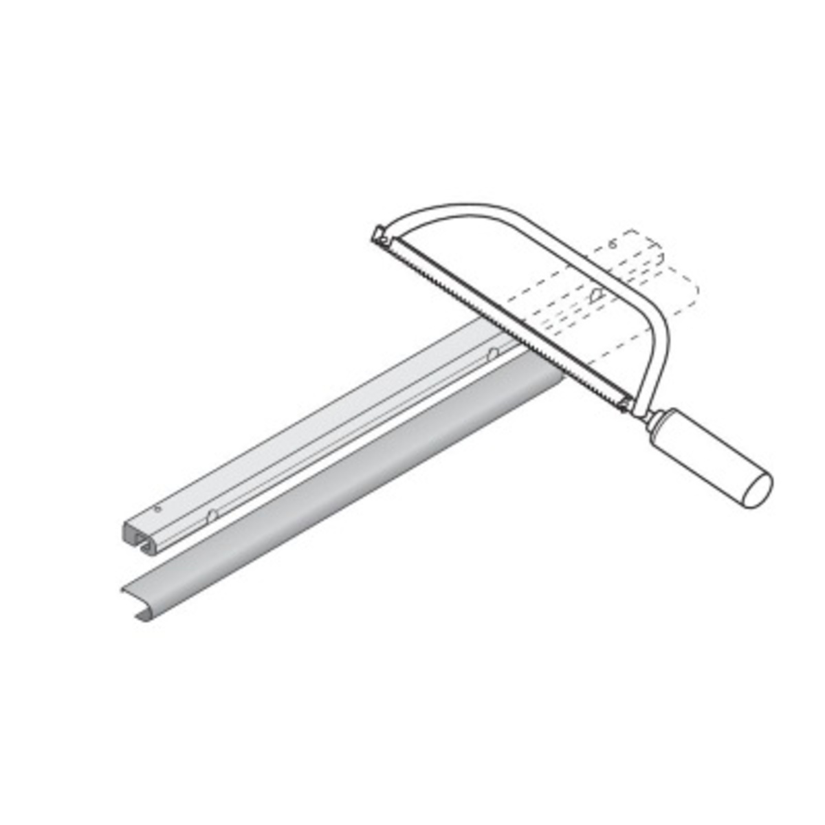 Linero 2000 function rail 600 mm, stainless steel look 70461 SE