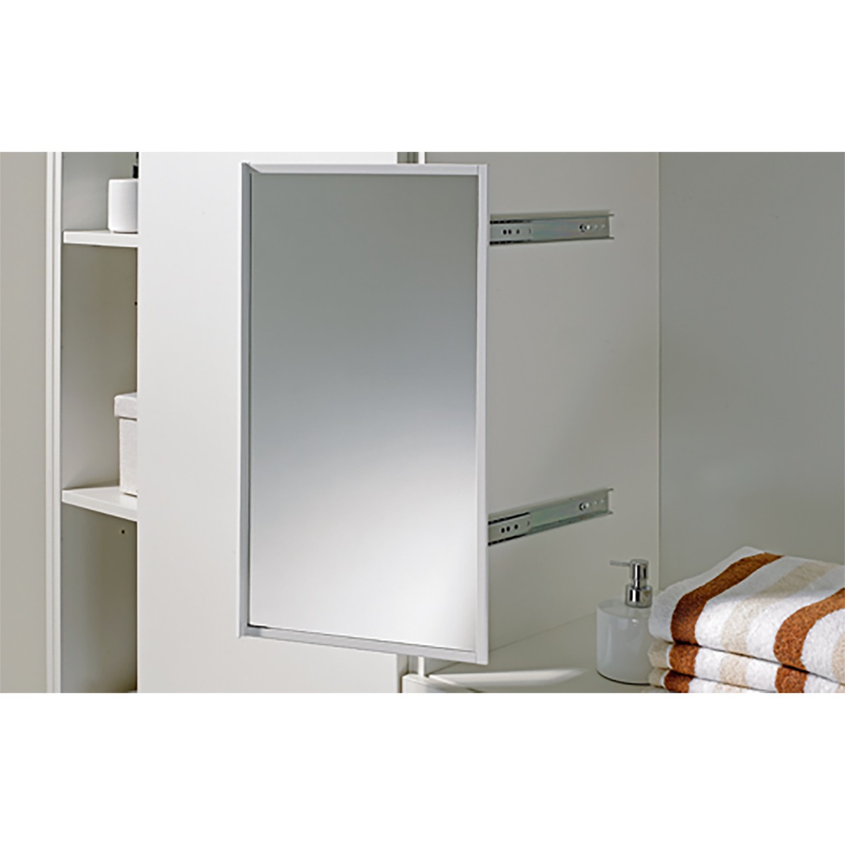 Pullout and turning mirror Accessories for bathrooms and utility