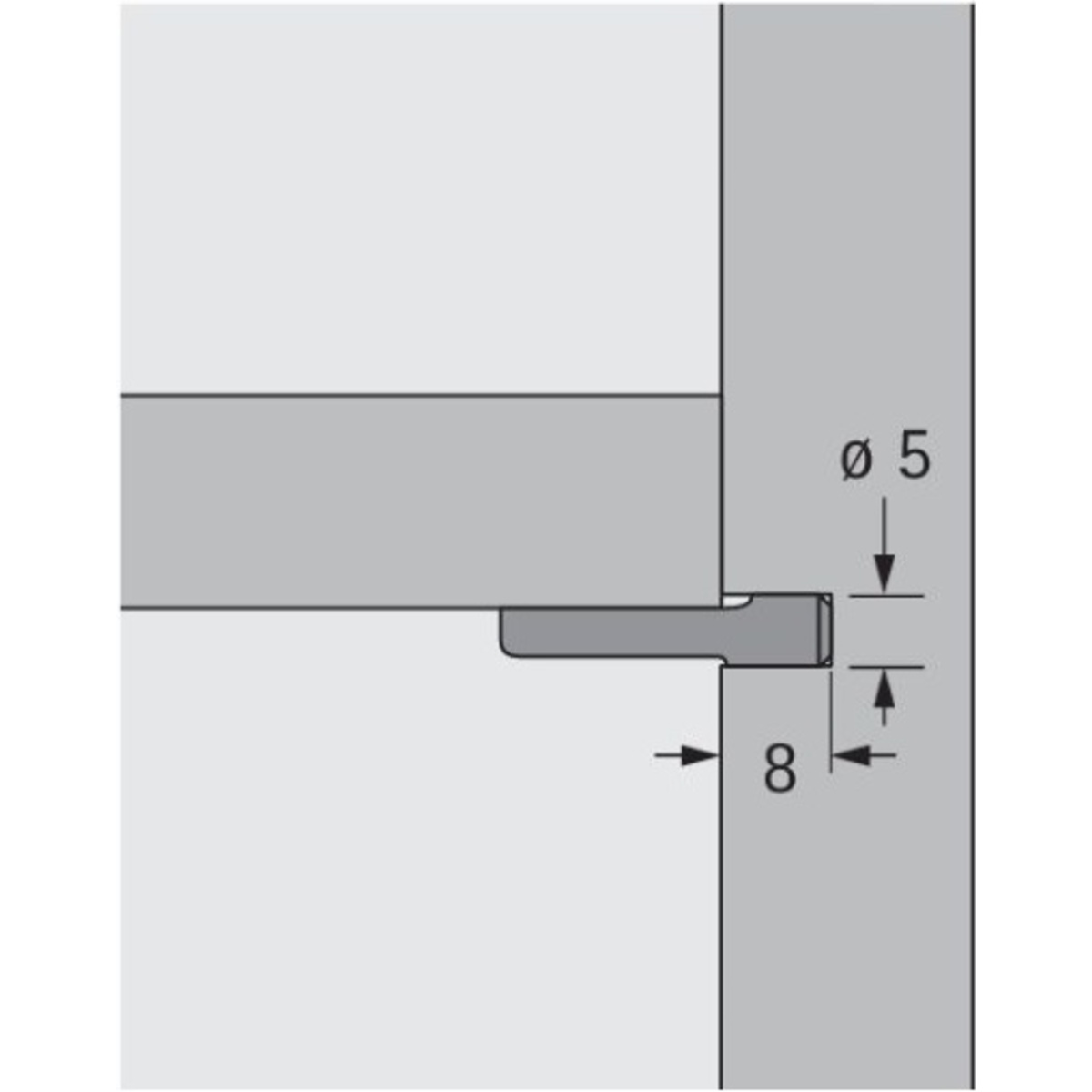 Flattened shelf supports ø 5 mm, Steel galvanised 20782 ZA Hettich