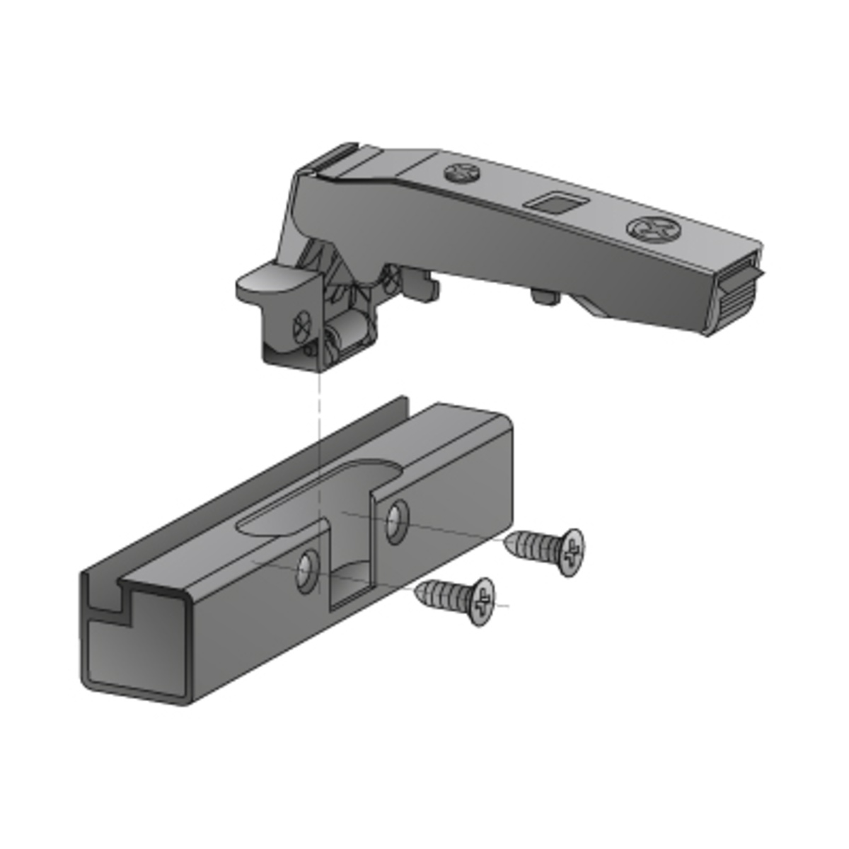 Sensys aluminium frame hinge with integrated Silent System (Sensys
