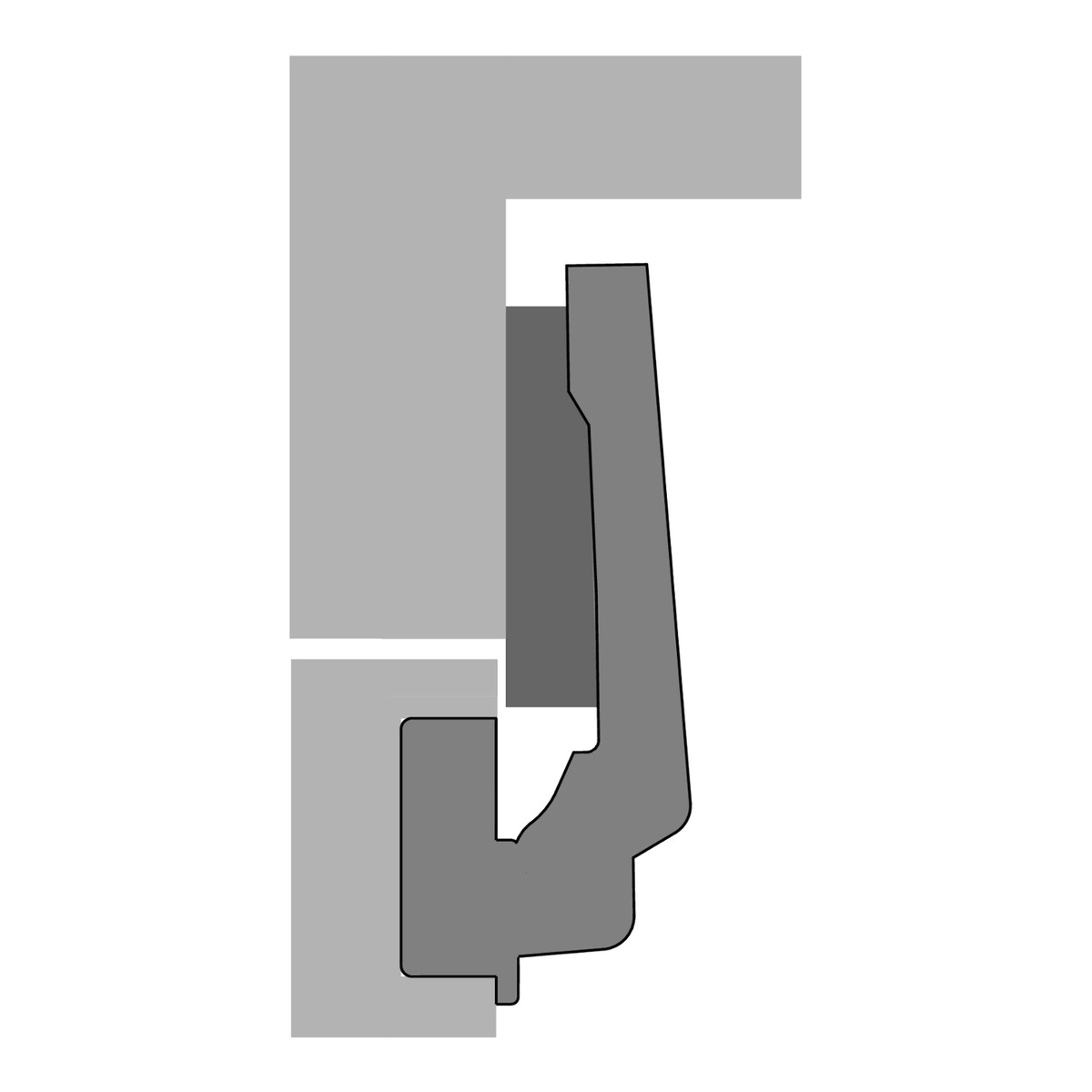 Intermat angle hinge W90 (Intermat 9936 W90), inset, Opening angle 95 ...