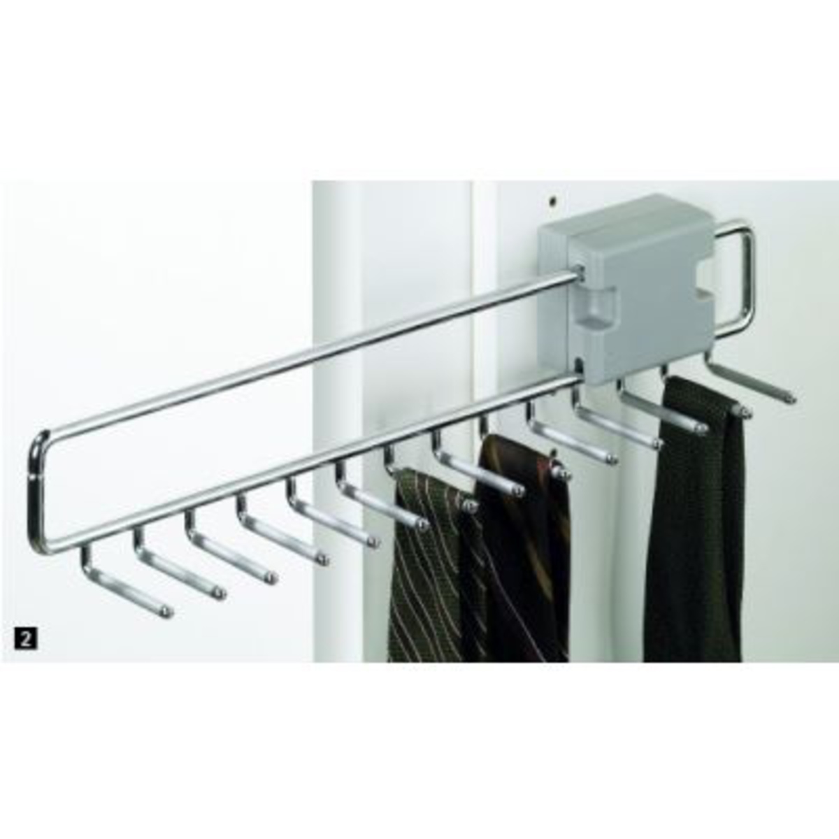 Telescopic tie and belt rack 455 mm x 74 mm x 118 mm 70660 Hettich