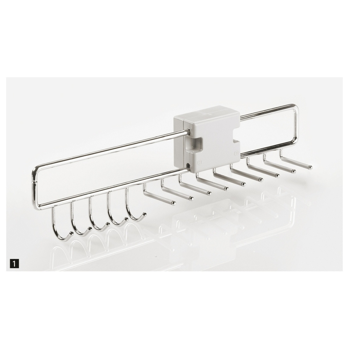Telescopic tie and belt rack 455 mm x 74 mm x 118 mm 70660 Hettich