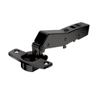 Sensys angle hinge W45 with integrated Silent System (Sensys 8639i W45), in obsidian black, overlay, Opening angle 95°, TH-drilling pattern 52 x 5.5 mm, for screwing on (-)