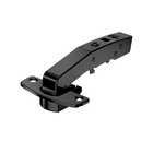 Sensys angle hinge W90 with integrated Silent System (Sensys 8639i W90), in obsidian black, inset, Opening angle 95°, TH-drilling pattern 52 x 5.5 mm, for screwing on (-)