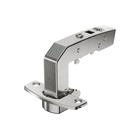 Sensys angle hinge W90, for overlay applications in cabinet with blind panels with integrated silent system (Sensys 8639i W90), nickel plated, overlay, Opening angle 95°, TH-drilling pattern 52 x 5.5 mm, for screwing on (-)