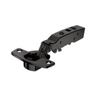 Sensys 110° hinge with integrated silent system (Sensys 8645i), in obsidian black, overlay, Opening angle 110°, TH-drilling pattern 52 x 5.5 mm, for screwing on (-)