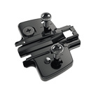 Cross mounting plate with Direkt height adjustment, in obsidian black, Hole line37 x 32 mm, Hettich Direkt with locating pin and special screws (for drilling ø 5 x 7.5 mm), distance 1.5 mm