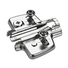 Cross mounting plate with direct height adjustment, Nickel plated, Hole line37 x 32 mm, with expanding sockets (for drilling ø 5 x 12 mm), distance 5.0 mm