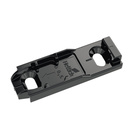 Linear mounting plate with Oblong hole height adjustment, in obsidian black, Hole line 20 x 32 mm, for screwing on, distance 0.5 mm