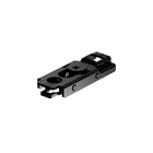 Linear mounting plate with Direct height adjustment, in obsidian black, Hole line 20 x 32 mm, for screwing on, distance 1.5 mm