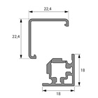 Glass corner profile and cover profile hardware set