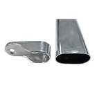 Set oval wardrobe rails and wardrobe rail supports