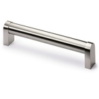 Handle Como, drill hole spacing 320 mm, L 332 mm, W 26 mm, H 45 mm, brushed stainless steel / brushed stainless steel look
