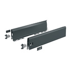 ArciTech Drawer side profile set, Drawer side profile height 126 x NL 270 mm, anthracite, left and right