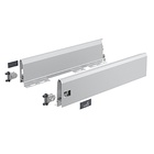 ArciTech Drawer side profile set, Drawer side profile height 126 x NL 400 mm, silver, left and right