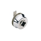 Sliding glass door cylinder lock, type 326, with push/turn function, nickel plated