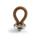 Knob Filaga, L 20 mm, H 32 mm, light brown leather / matt nickel plated