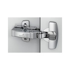 Sensys thick door hinge, door thickness up to 32 mm, with integrated Silent System (Sensys 8631i), Nickel plated, overlay, opening angle 95°, Flash fast assembly (ø 10 x 11)