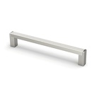 Handle Bermeo, drill hole spacing 96 mm, L 109 mm, W 12 mm, H 32 mm, brushed stainless steel look