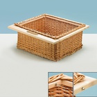 Corbeilles en osier avec cadre en bois, 420 x 500 x 210 mm