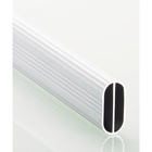 Oval wardrobe rail, silver anodised 3000 mm