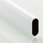Oval wardrobe rail, white, plastic coated, 3000 mm