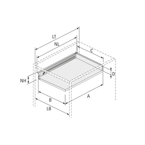 MultiTech Drawer set, System height 54 / Nominal length 500, grey