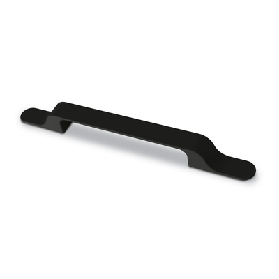 Tirador de concha Bellante, distancia entre taladros 128 mm, L 208 mm, B 18 mm, H 20 mm, Negro mate