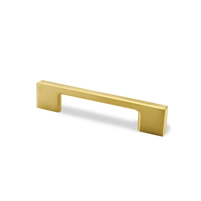 Poignée Belluno, entraxe des perçages 96 mm, L 130 mm, L 9 mm, H 28 mm, aspect doré mat brossé