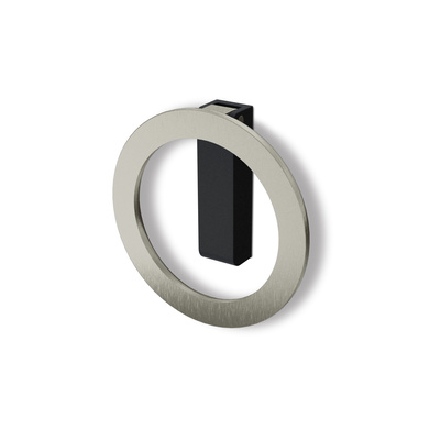 Mâner Campli, distanța dintre găuri 32 mm, H 16,5 mm, ø 64 mm, finisaj oțel inoxidabil periat / negru mat