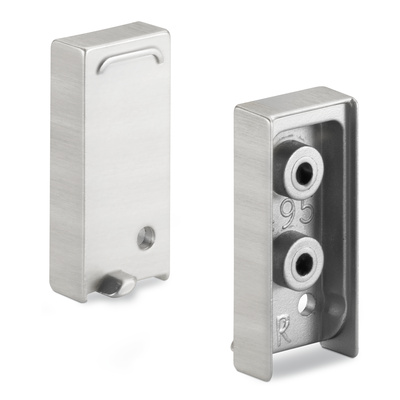 Embout Capris, L 10 mm, L 21 mm, H 46 mm, aspect inox brossé