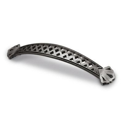 Handle Zimella, drill hole spacing 96 mm, L 137.5 mm, W 27.5 mm, H 25 mm, antique pewter look
