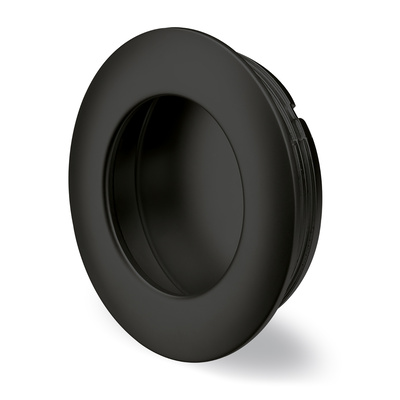 Puxador de inserir Borgoa, distância entre furos 0 mm, H 11 mm, ø 41 mm, preto mate