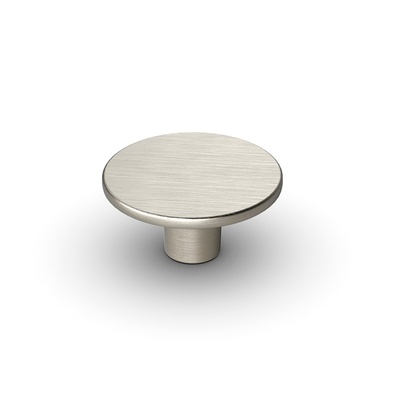 Bouton Tardiano, H 30 mm, ø 60 mm, aspect inox brossé