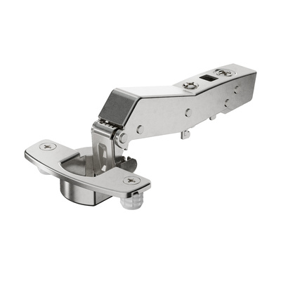 Sensys - zawias kątowy W45 z cichym domykiem (Sensys 8639i W45), niklowany, drzwi nakładane, Kąt otwarcia 95°, TH-rozstaw nawierceń 52 x 5,5 mm, do wciskania (ø 10 x 11)