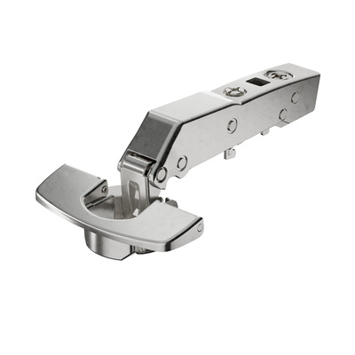 Sensys - zawias kątowy W45 z cichym domykiem (Sensys 8639i W45), niklowany, drzwi nakładane, Kąt otwarcia 95°, THS-rozstaw nawierceń 52 x 5,5 mm, 48 x 6 mm, szybki montaż Fix (ø 10 x 6)