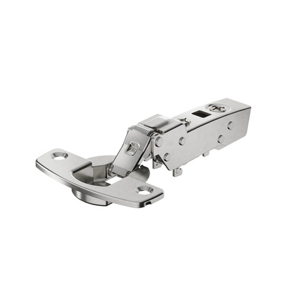 Sensys thin door hinge, door thickness from 10 mm, Without integrated Silent System (Sensys 8646), nickel plated, half overlay, Opening angle 110°, TH-drilling pattern 52 x 5.5 mm, for screwing on (-)