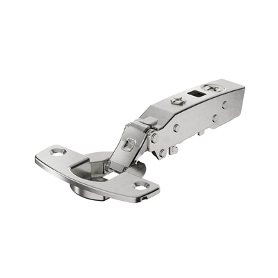 Sensys thin door hinge, door thickness from 10 mm, Without integrated Silent System (Sensys 8646), nickel plated, overlay, Opening angle 110°, TH-drilling pattern 52 x 5.5 mm, for screwing on (-)