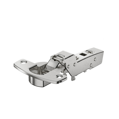 Bisagra para puertas gruesas Sensys, grosores de puerta hasta 32 mm, sin cierre automático (Sensys 8661), Niquelado, Arremetido, Ángulo de apertura 95°, TH-esquema de taladrado 52 x 5,5 mm, montaje con tirafondos (-)