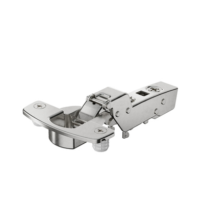 Bisagra para puertas gruesas Sensys, grosores de puerta hasta 32 mm, sin cierre automático (Sensys 8661), Niquelado, Arremetido, Ángulo de apertura 95°, TH-esquema de taladrado 52 x 5,5 mm, montaje directo (ø 10 x 11)