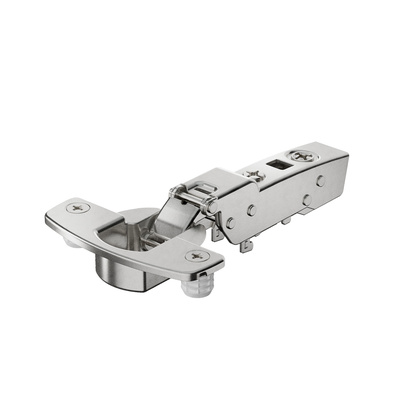 Bisagra para puertas gruesas Sensys, grosores de puerta hasta 32 mm, sin cierre automático (Sensys 8661), Niquelado, Semisolapado, Ángulo de apertura 95°, TH-esquema de taladrado 52 x 5,5 mm, montaje directo (ø 10 x 11)